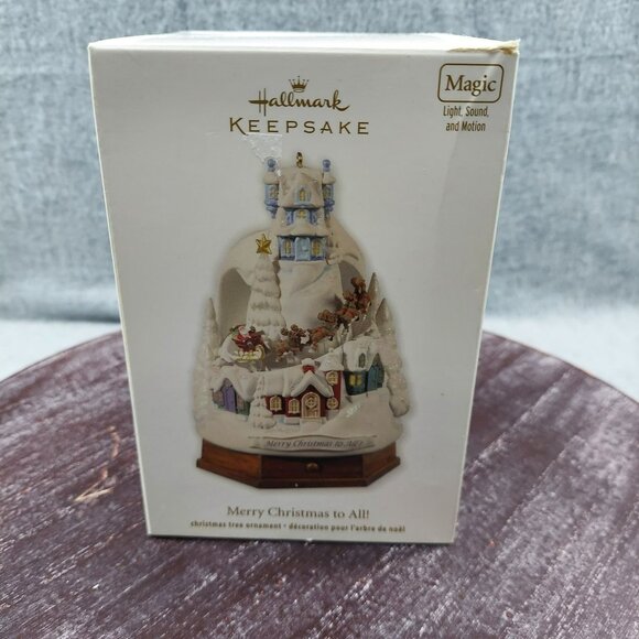 Hallmark Keepsake Merry Christmas To All Magic Musical Animated Ornament With Li - Picture 2 of 14